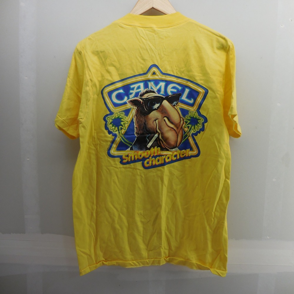 Vtg 1989 Joe Camel Smooth Character T Shirt Yellow Single Stitch Large With Box